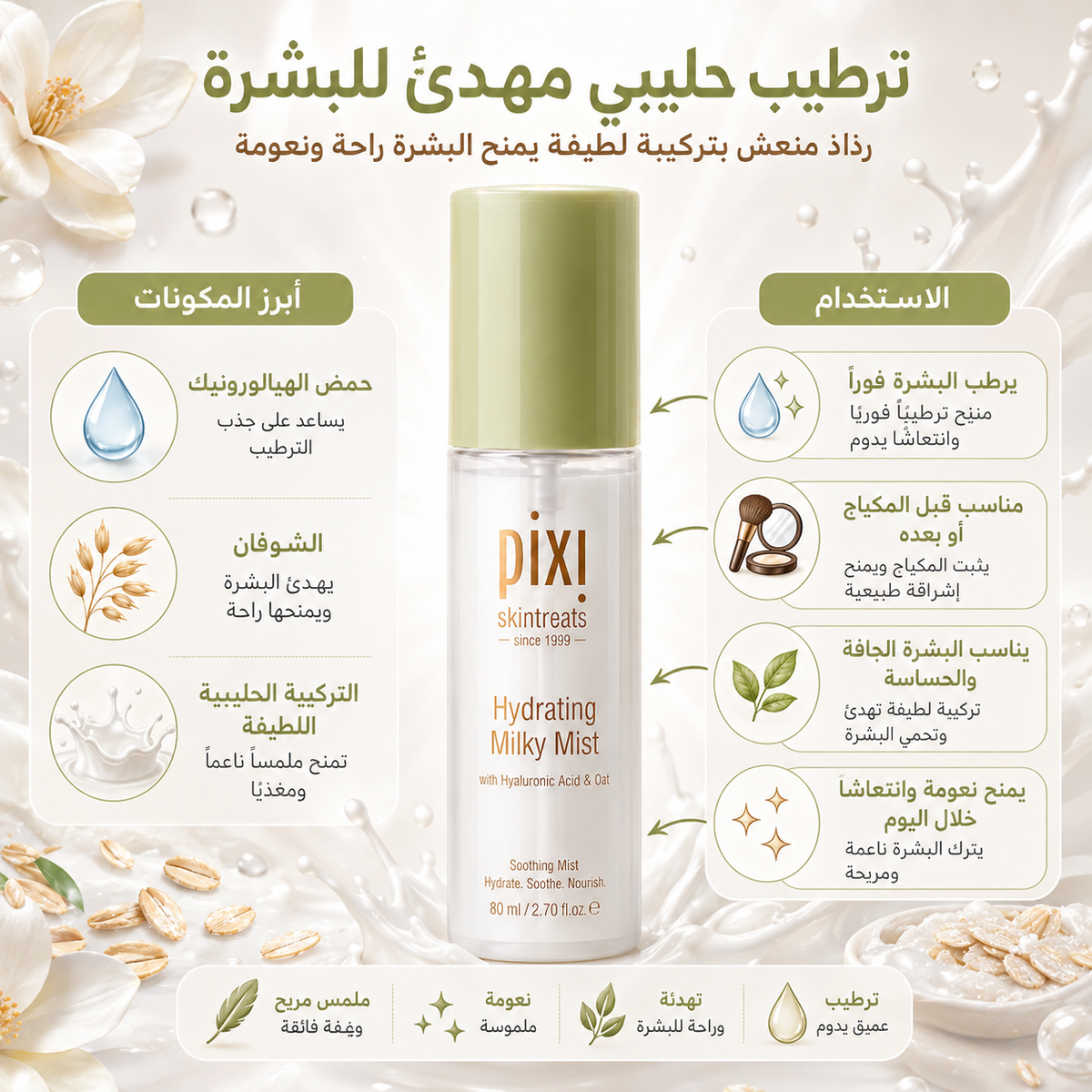 بخاخات Pixi الأصلية اشراقة وانتعاش للبشرة ( ترطيب + تهدئة + منظر صحي) Cas320526-30