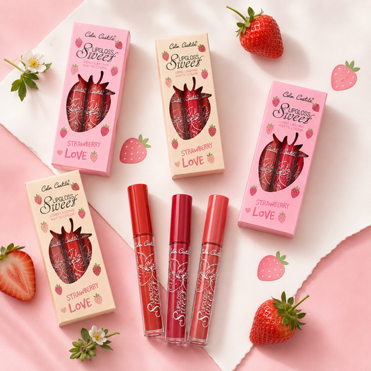 مجموعة جلوس فراولة ثابتة Color Castle Lipgloss Sweet Strawberry Love  Cos090526-13