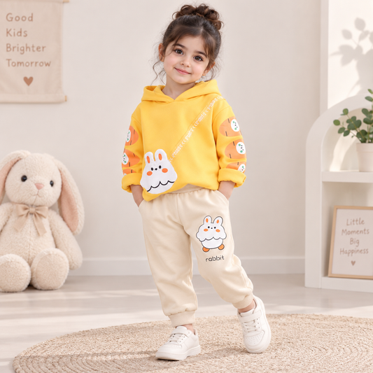 RM231223-22 طقم بناتي قطعتين ( بلوزة قطنية + بنطلون كتان ناعم)