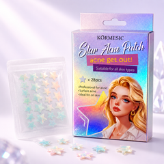 لاصقات هيدروكولويدية مخصصة لعلاج بقع وحبوب الشباب وتأتي على شكل نجوم ملونة. Cas320526-17