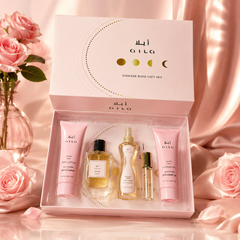 طقم هدايا Damask Rose للعناية والتعطير – لوشن، عطر، بودي سبراي وشاور جل عطرية ورد دمشقي من إيلا - MUNSH-20260609-192940-368