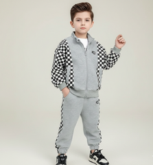 بدلة رياضية شطرنج قطنية مميزة تتكون من قطعتين ( جكيت + بنطلون) RM1227-45