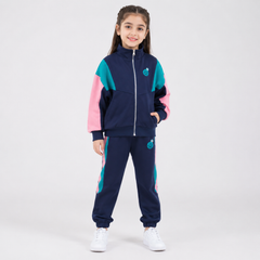 RM090424-14 طقم رياضة سبورت قطني بناتي قطعتين ( جكيت + بنطلون )