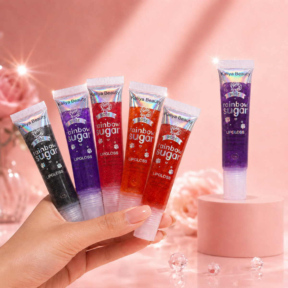 جل شفاه Rainbow Sugar Rose – لمعة وترطيب بنكهة الكاندي Cas110526-02