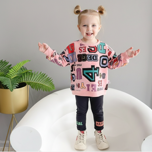 AS-2096G طقم سبورت قطني بالوان مميزة وخامة مريحة ( بلوزة فلو + فيزون)