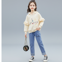 طقم جينز قطعتين بلوزة قطن + بنطلون جينز AO0519-59