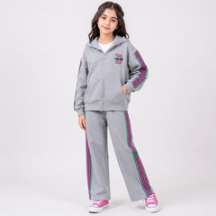 RM090424-7 طقم رياضي قطني بناتي قطعتين ( جكيت + بنطلون)